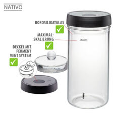 Bocal de fermentation avec poids 1.5lt 