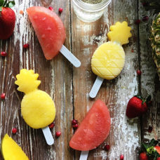 Ice fruits on a stick Pineapple
