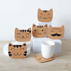 Dessous de verre liège chat 6 pièces