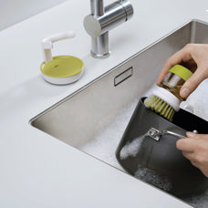 Knob brush with dispenser grey
