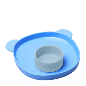 Teller und Schale 
Bär blau 