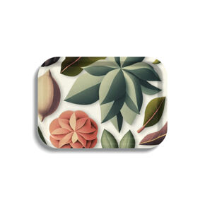 Plateau Feuilles Rectangle Blanc
27x20 cm 