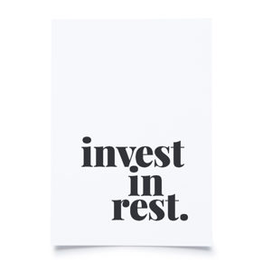 Postkarte 
"invest in rest." 