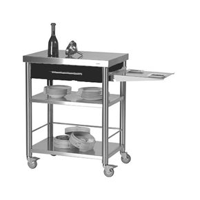 Küchenwagen Corian schwarz 
1 Schublade 
50 x 70 