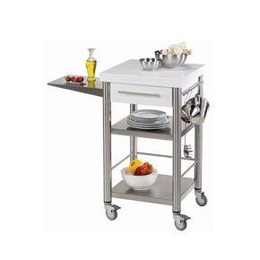 Küchenwagen Corian weiss 
1 Schublade 
50 x 50 