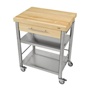 Küchenwagen Weissbuche Längsholz, 
1 Schublade
50 x 70 