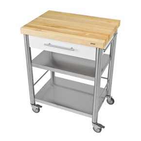 Küchenwagen Corian weiss / Weissbuche
1 Schublade 
50 x 70 