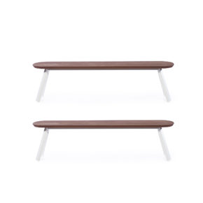 Banc blanc 180 cmLot de 2 