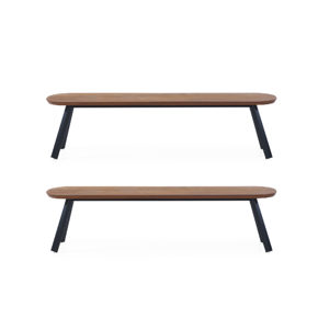 Banc noir 180 cm Lot de 2 