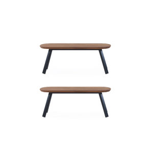 Banc noir 120 cmLot de 2 