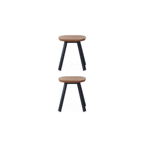 Tabouret noir 50 cm Lot de 2 