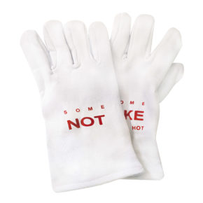 Gant de cuisine "Some like it hot some not" blanc/rouge 