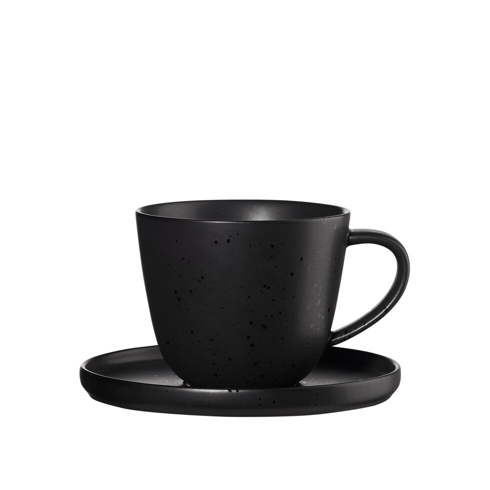 Kaffeetasse mit Unterteller 
anthrazit 