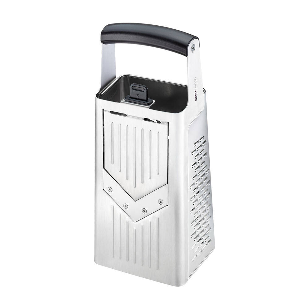 Square grater with V-slicer Square grater with V-slicer