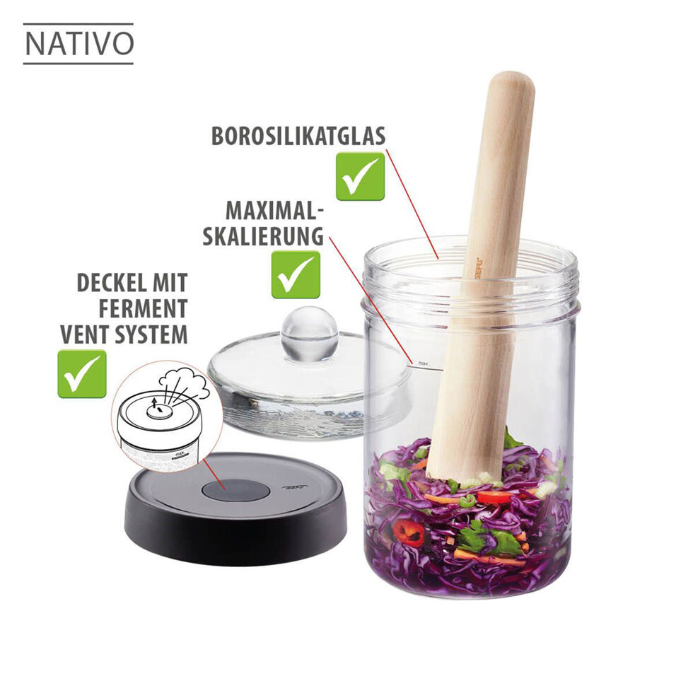 Fermentation jar with weight 1lt 