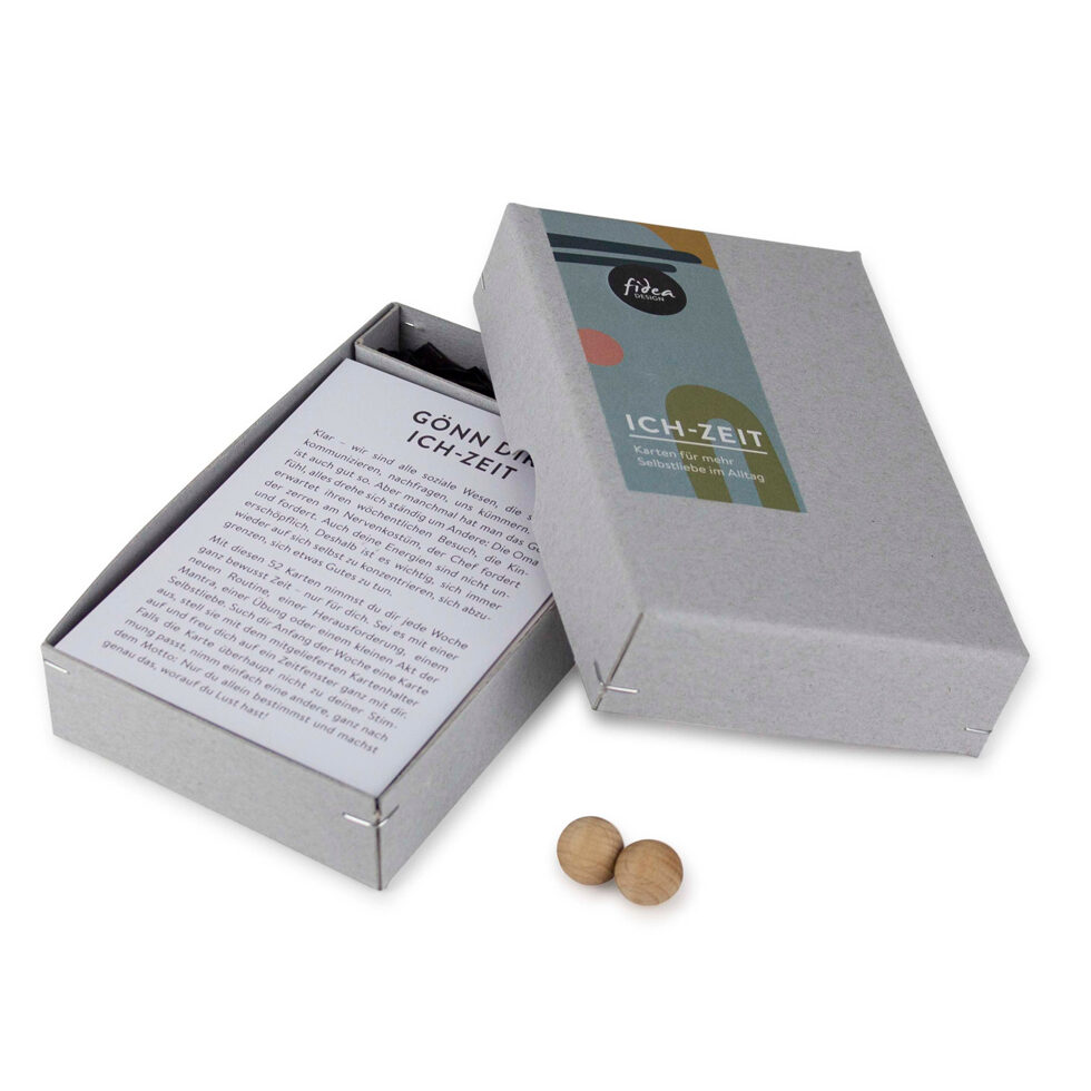 Kartenbox Ich-Zeit
52 Karten Kartenbox Ich-Zeit
52 Karten
