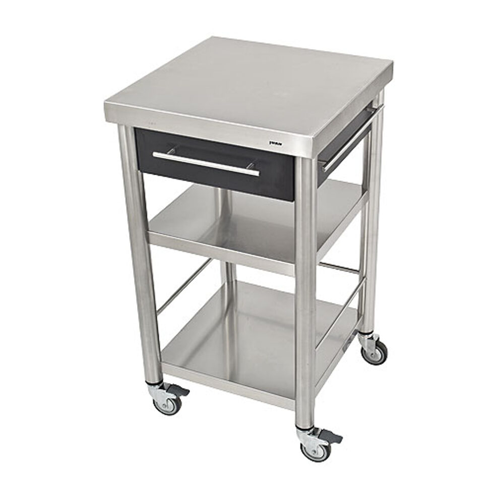 Kitchen trolley Corian black1 drawer50 x 50 