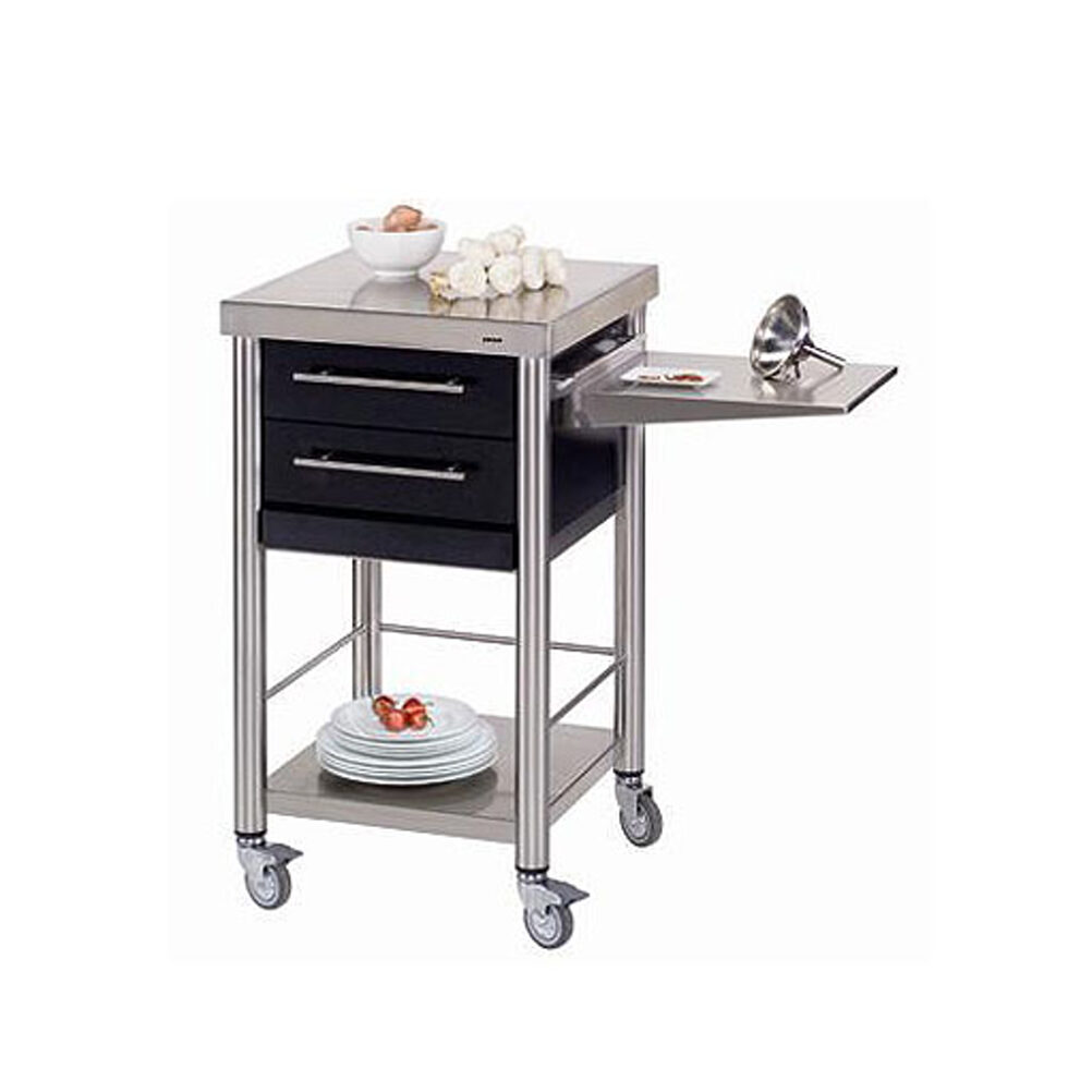 Kitchen trolley Corian black2 drawers50 x 50 Kitchen trolley Corian black2 drawers50 x 50