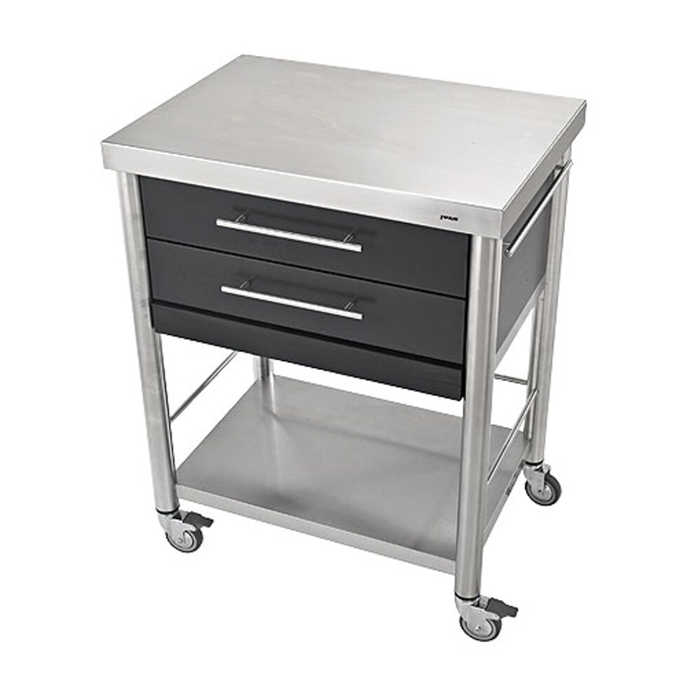 Kitchen trolley Corian black2 drawers50 x 70 