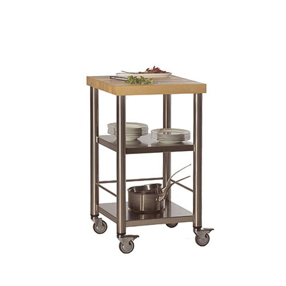 Kitchen trolley white beech longitudinal wood50 x 50 