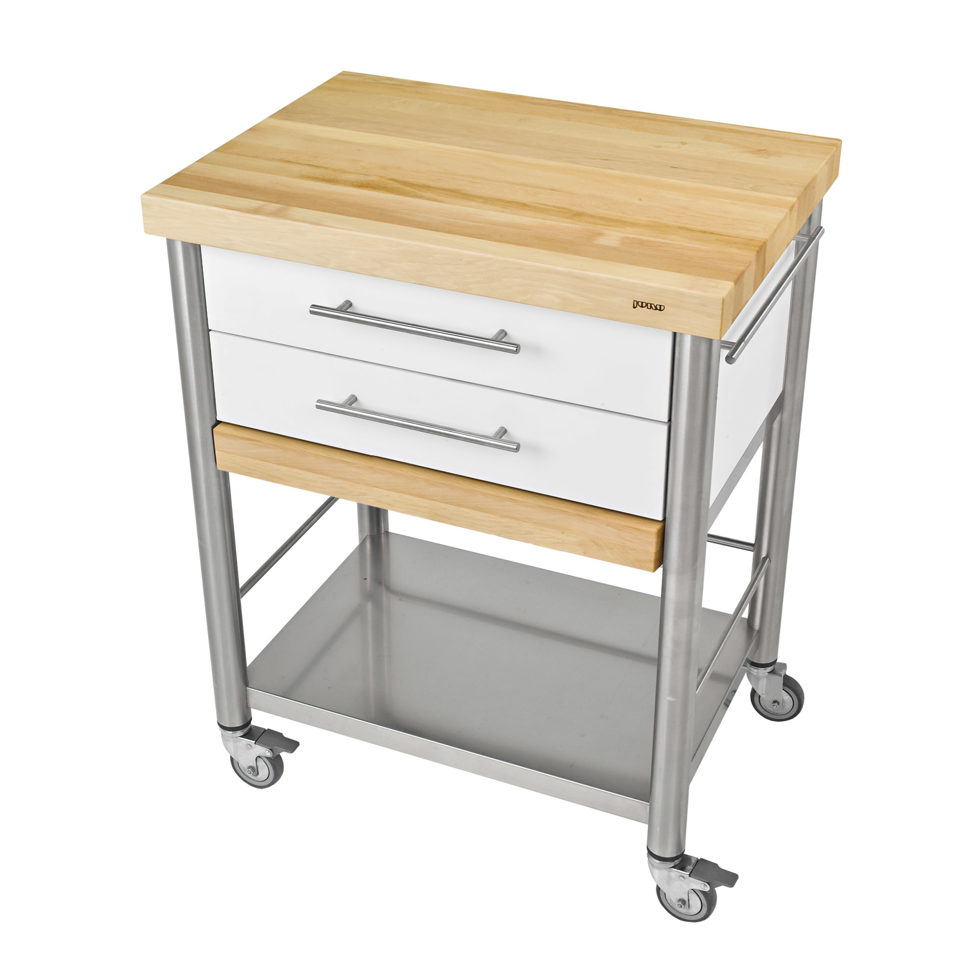 Kitchen trolley Corian white / white beech2 Drawer50 x 70 Kitchen trolley Corian white / white beech2 Drawer50 x 70
