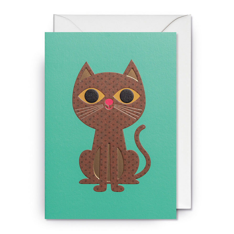 Faltkarte Katze Braun Faltkarte Katze Braun