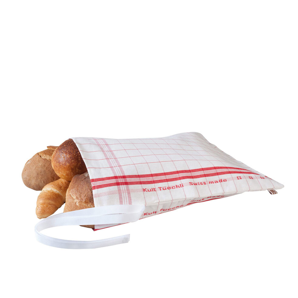 Bread bag white/red 