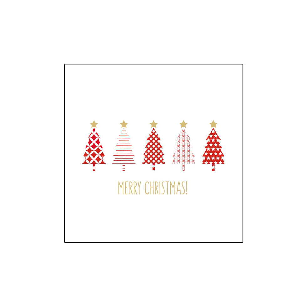 Papierservietten Tannen
Merry Christmas rot 