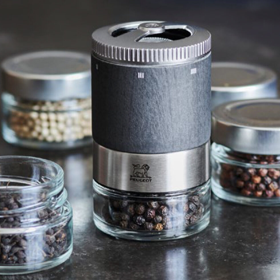 Pfeffermühle mit Glasbehälter
Mühle & 3 Gläser 