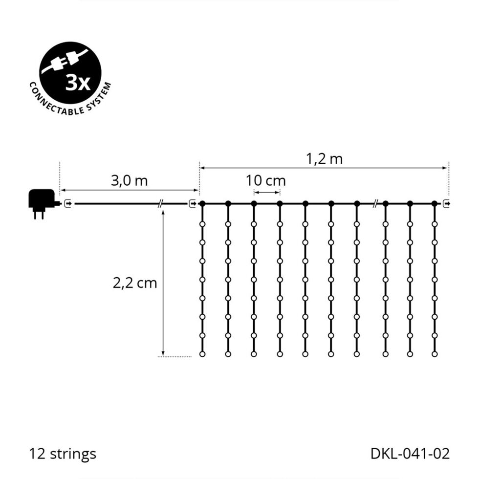 LED Vorhang Engelshaar 1.2m 