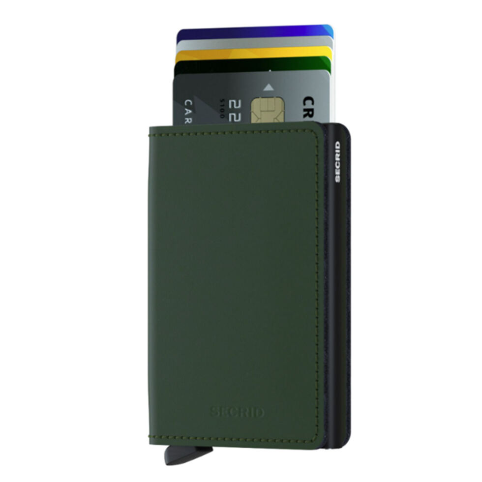 Portefeuille slim
vert mat 