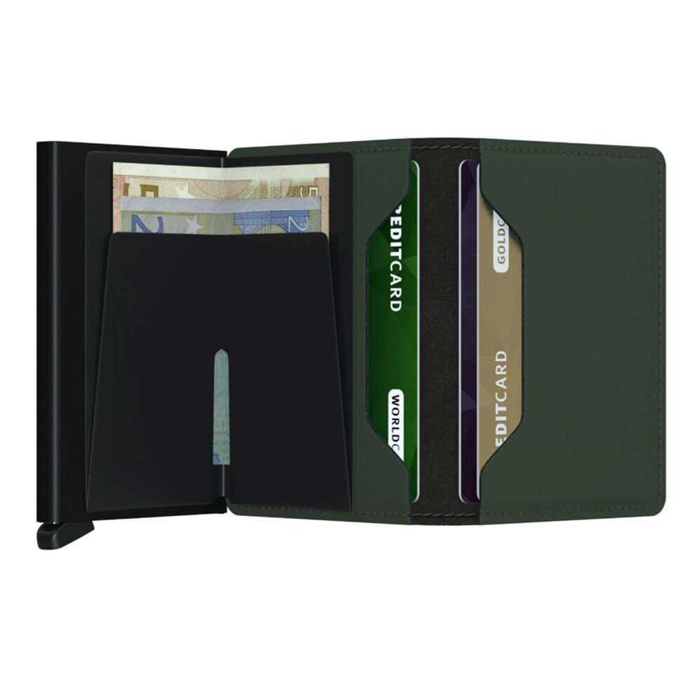 Portefeuille slim
vert mat 