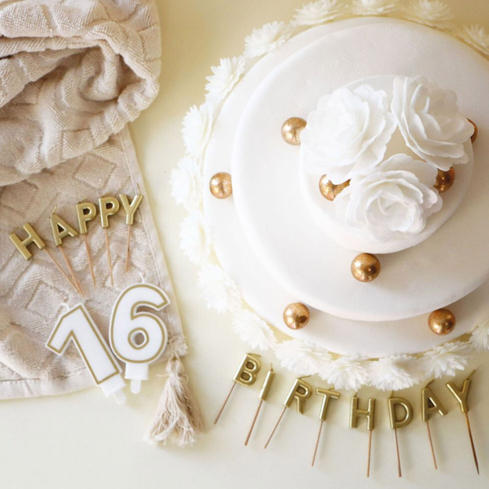 Kerzen Happy Birthday
gold 