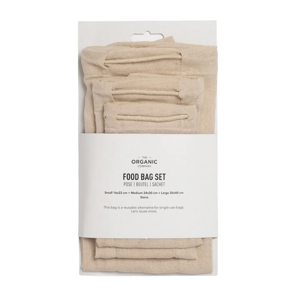 Stoffbeutel Food 
3er Set, beige 